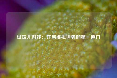 试玩儿游戏:开启虚拟世界的第一道门